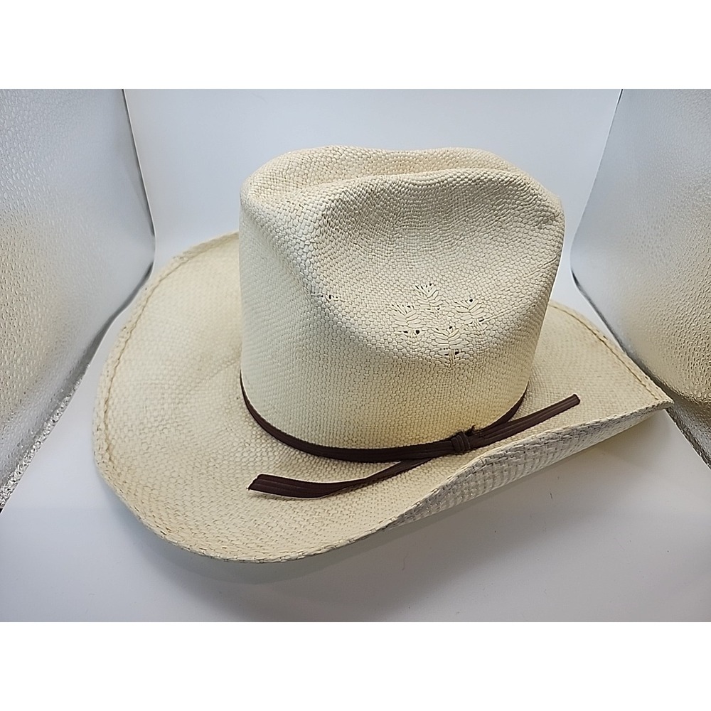 MEN'S EDDY BROS. CALIFORNIA STRAW COWBOY HAT SIZE 7 & 1/4